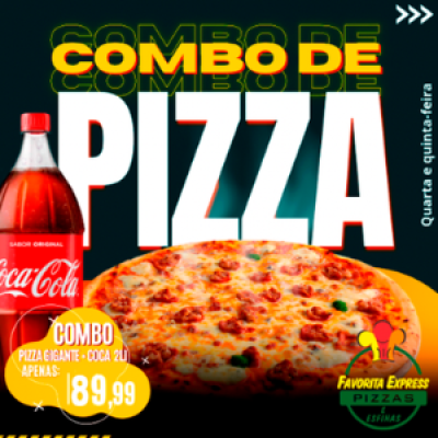 1 PIZZA GIGANTE + COCA COLA 2 LTS